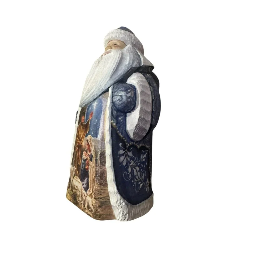 Glory to God Santa Hand-Painted WOODCARVED Figurine by D. Gelsinger Nativity Hol